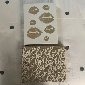 Gold and white canvas art